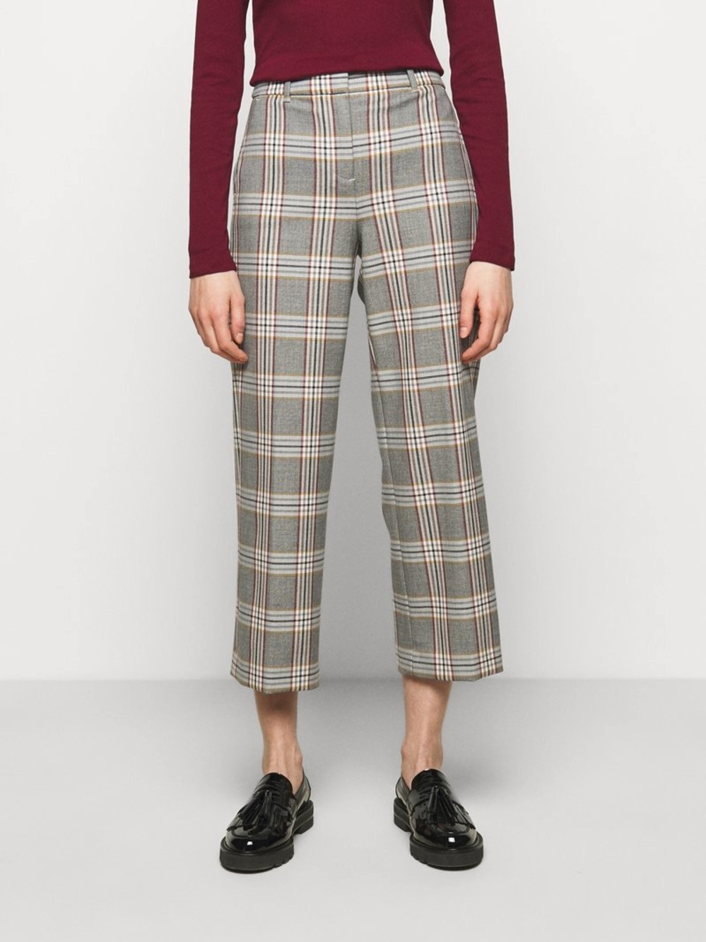 NWT J.CREW Plaid Cropped Ankle Pants in Gray and White
